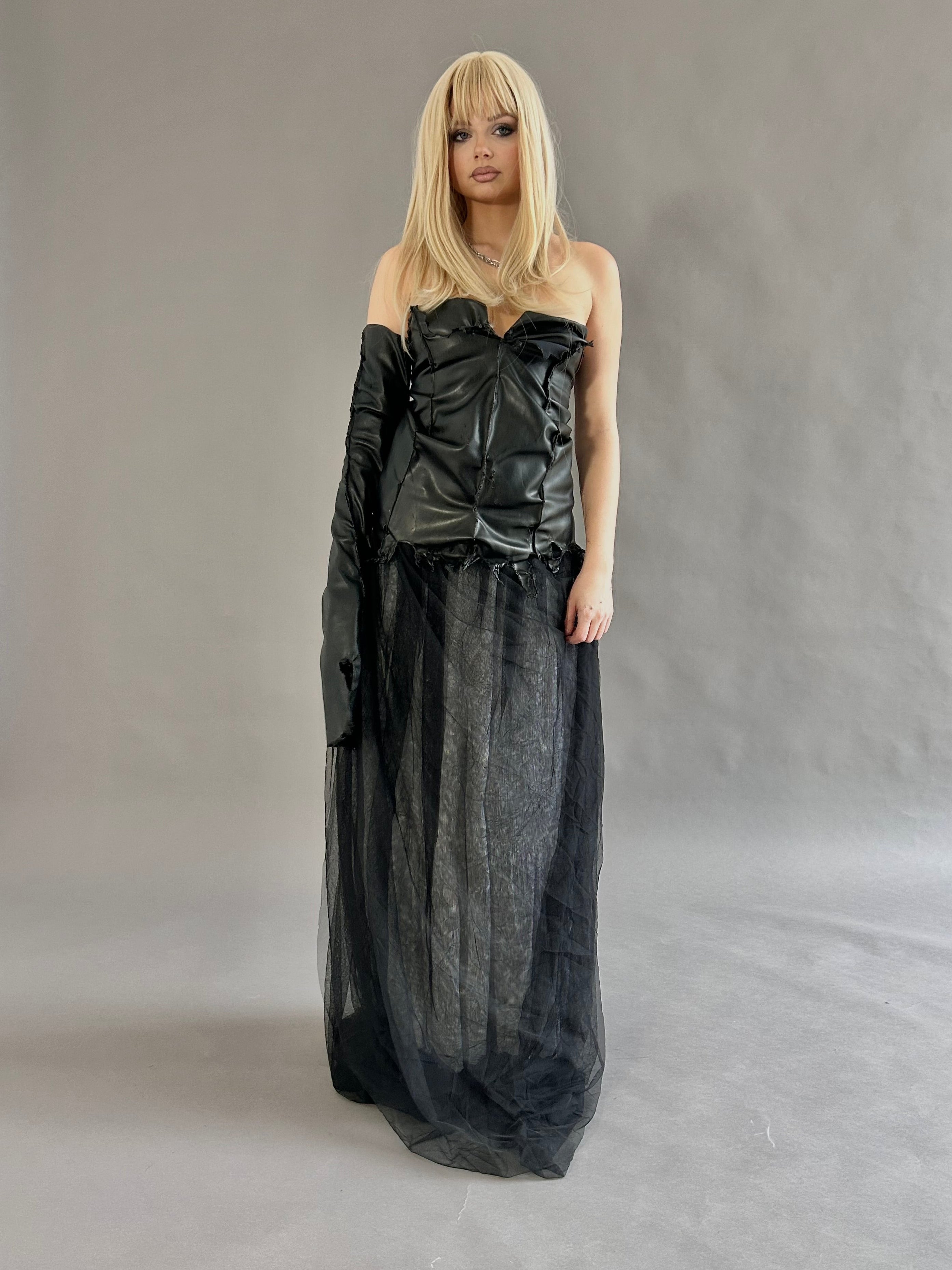 Burned Black Dress