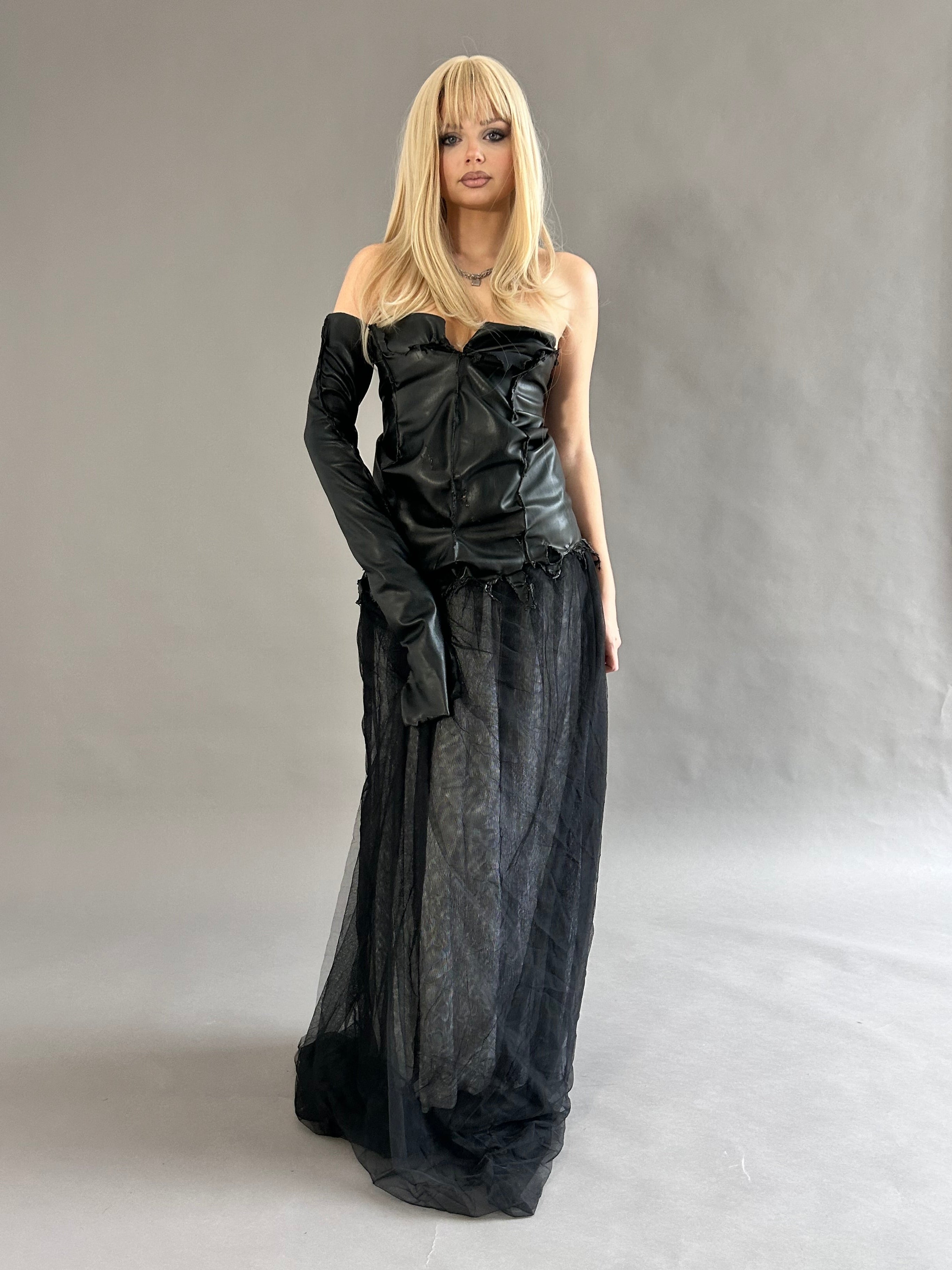 Burned Black Dress